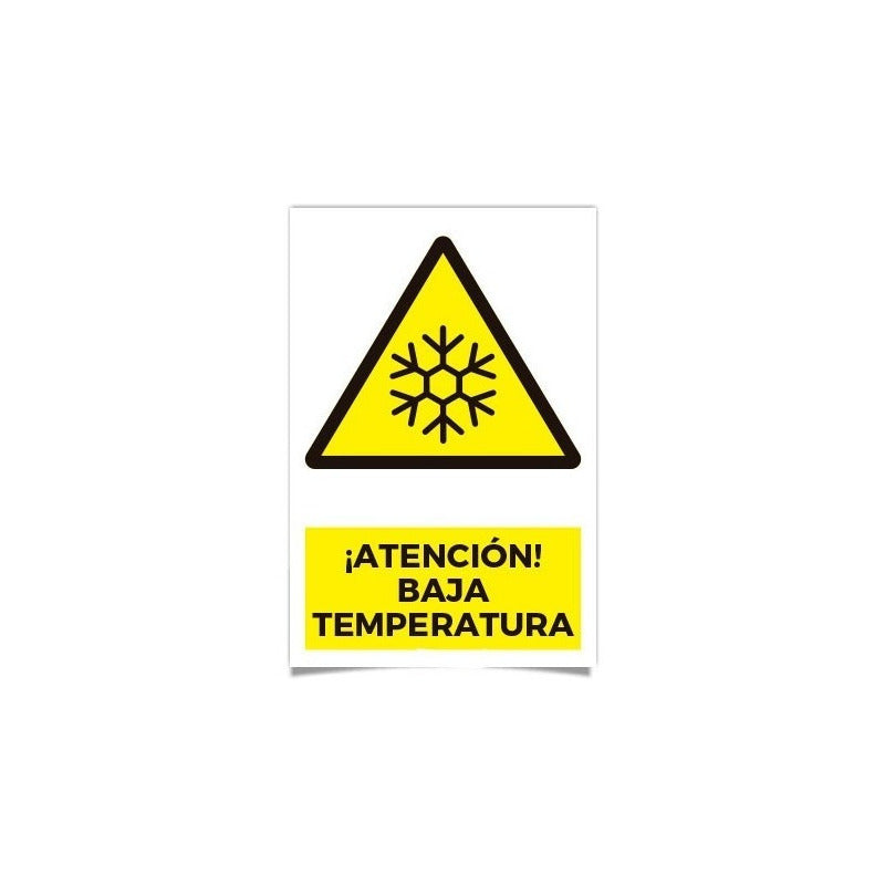 Señaletica Atención Baja Temperatura 30x20 Adhesivo