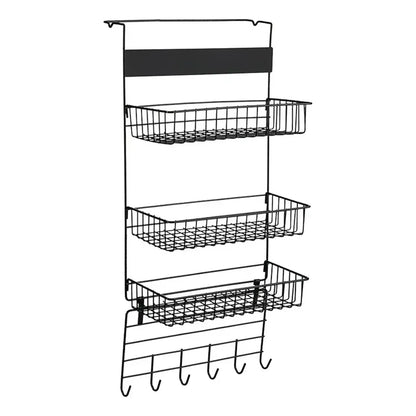 Organizador De Despensa 3 Niveles Para Puerta Negro