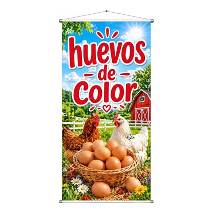 Pendón Colgante Huevos De Color 50x100cm Agua