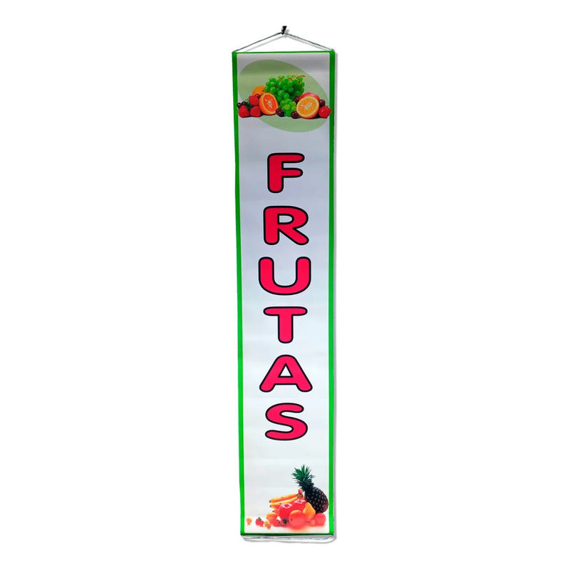 Pendón Publicitario De Frutas M3 20x100cm Blanco