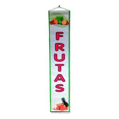 Pendón Publicitario De Frutas M3 20x100cm Blanco