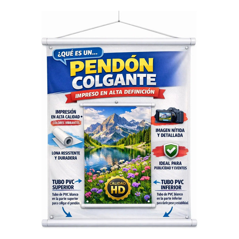 Pendón Publicitario Colgante Bebidas En Lata 70x35cm Azul