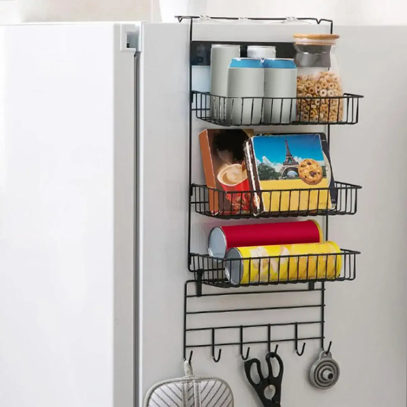 Organizador De Despensa 3 Niveles Para Puerta Negro